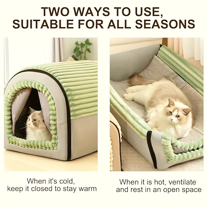 designer plush cat bed with a starry inner lining comfortable and warm Product details 4