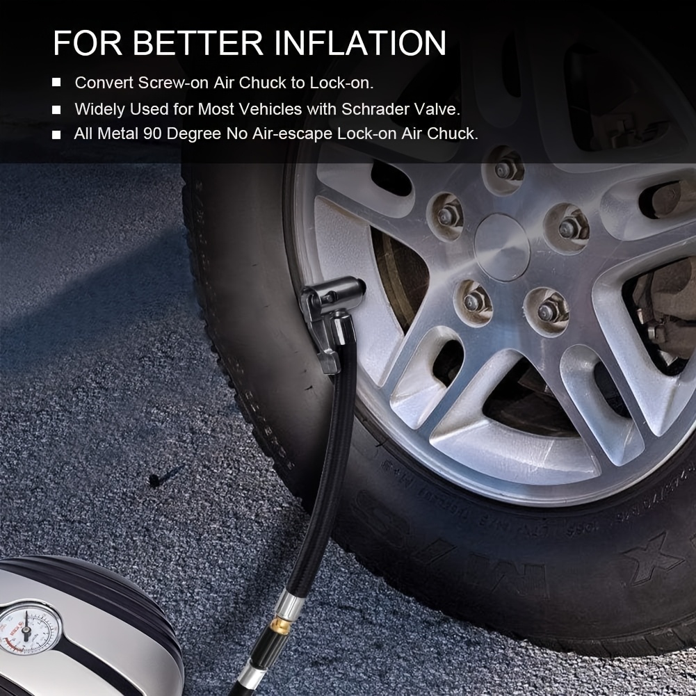 комплект адаптеров для шланга насоса для накачки шин длиной 39,97 дюйма (приблизительно 100 см) | удлинительная трубка для насоса высокого давления с французскими и насадочными адаптерами Детали 2