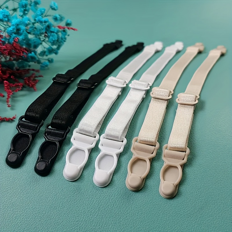 6pcs Adjustable Anti-slip Bra Strap Clips - Durable, Design, /beige, Elegant Solid Color Bra Accessories For Women, Perfect For Casual & , Sleek Accessory Design, Highquality Accessory