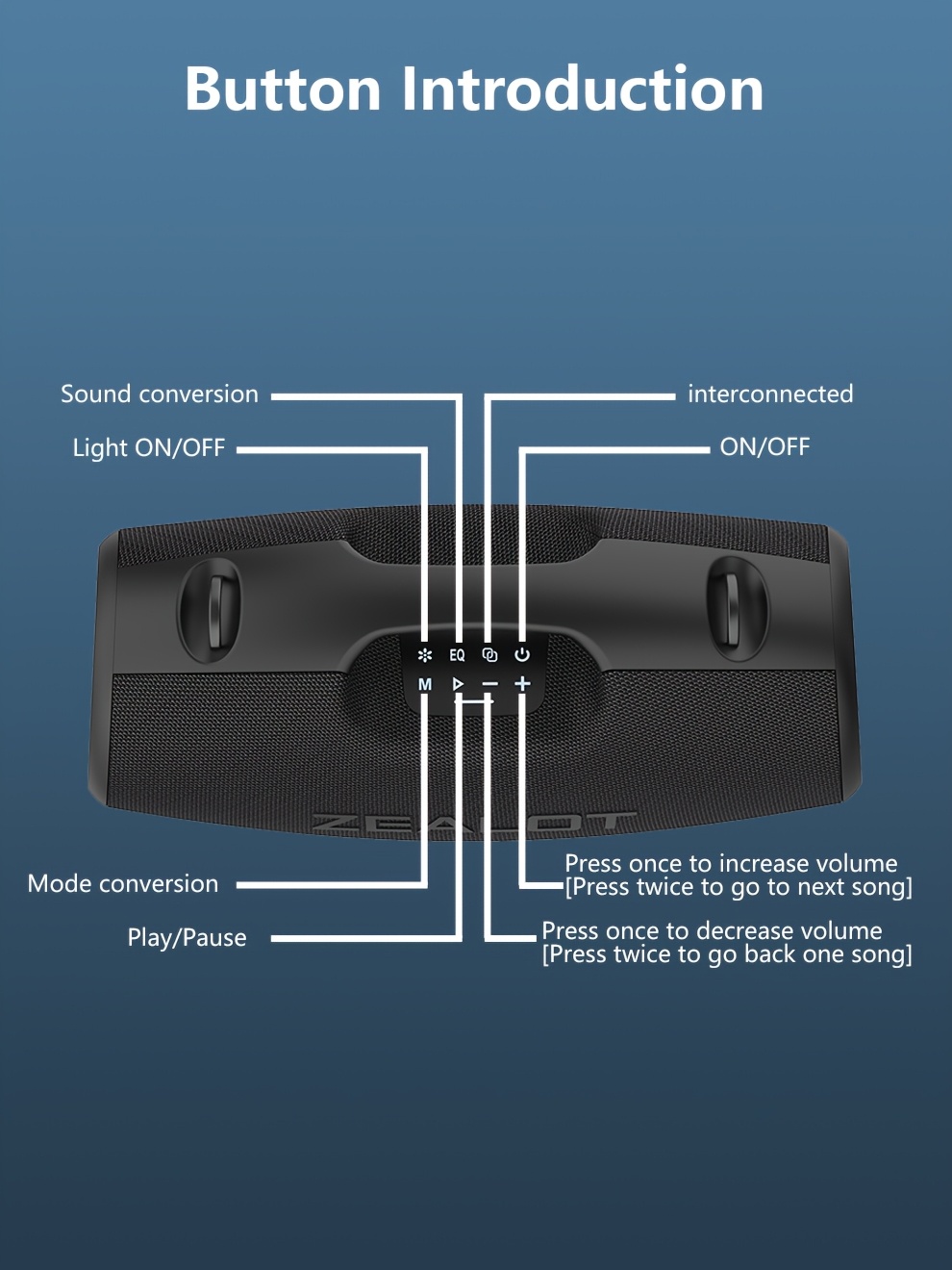   s78 wireless speakers dsp technology   dual pairing long     playtime loud stereo     charging cable and aux cable connect with mobile phone tablet tv for halloween Product details 6