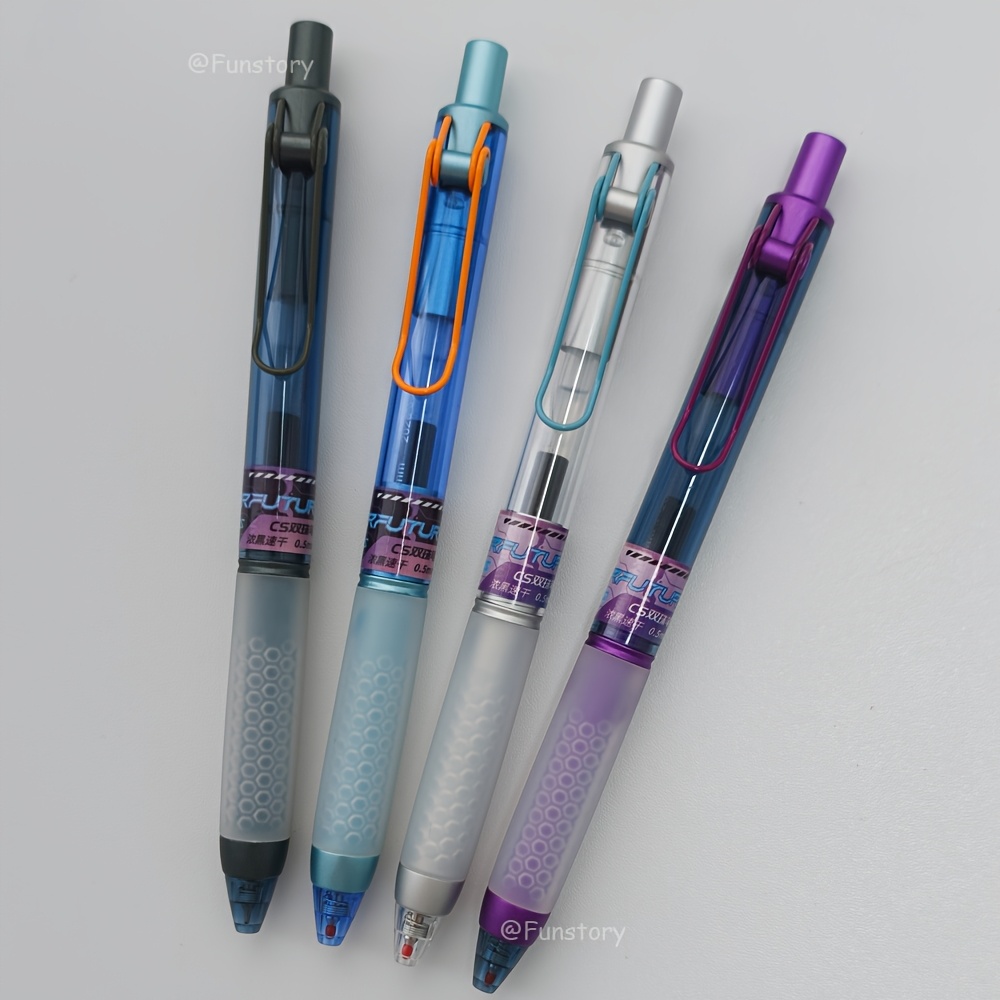 TEMU 4pcs Cyber Future Gel Pen Set 0.5mm Black Quick-dry Pen Creative Writing Pens For Study And Office Use