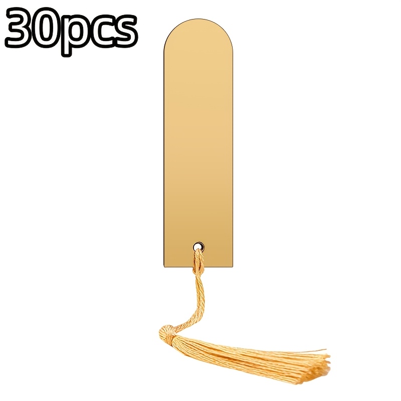TEMU 30pcs Blank Acrylic Cards With Yellow Tassels, Blank Name Tags For Table Setting, Table Setting Cards For Wedding Banquet Birthday Party Gift