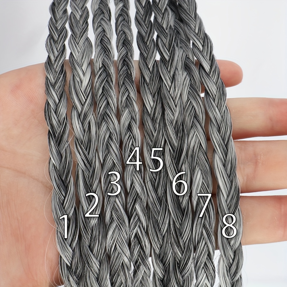 womens silvery gray long braid ponytail  n high temperature fiber natural look easy   everyday synthetic hairpiece for women ponytail   details 2