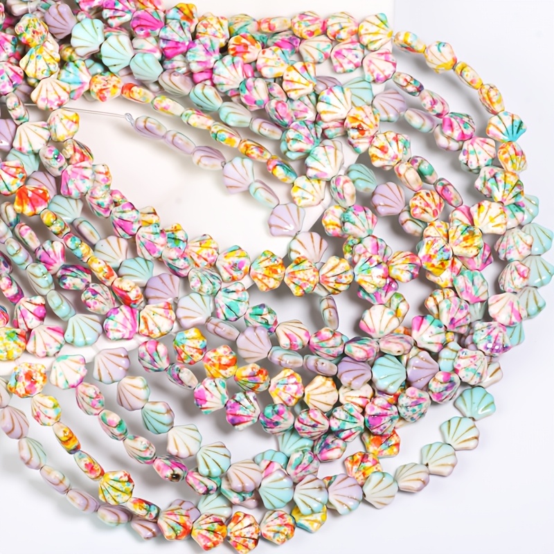 Bohemian Style Seashell Ceramic Beads for Jewelry Making, 41pcs Set