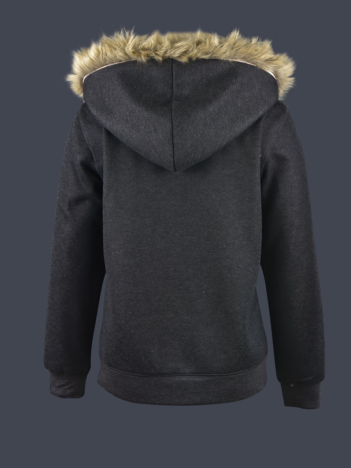 Nlife Women's Winter Fleece Hoodie - Long Sleeve Pullover With Fuzzy Front, Warm Sweatshirt (M, Black)
