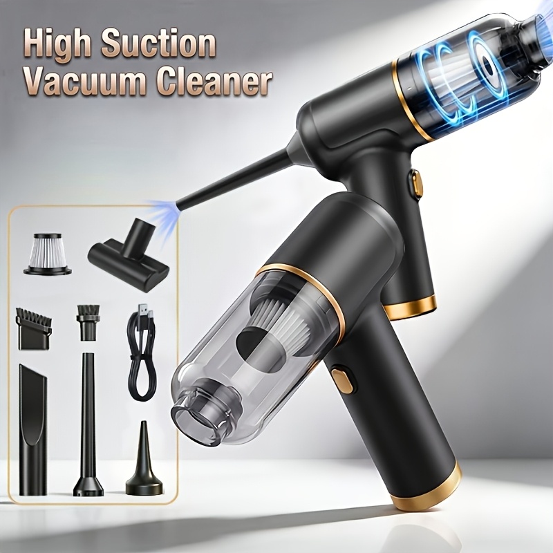 TEMU Wireless Powerful Handheld Vacuum Cleaner, 15kpa Strong Suction & 12000rpm, Rechargeable Car Vacuum Cleaner With Multiple Nozzles, Detachable