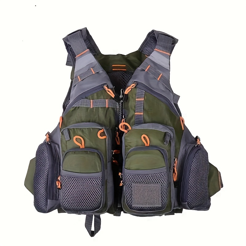 

[multipocket Vest] Adjustable Vest With Multiple Pockets - Breathable Mesh & Oxford Fabric, Ideal For Fly & Bass Fishing, , Fishing Accessory