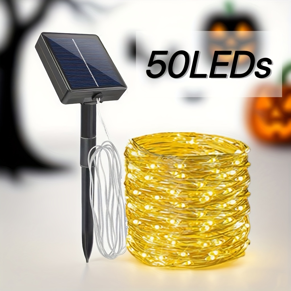 E-shop Halloween- Weihnachts-Sonderausgabe, solarbetriebene Kupferdraht-Lichter mit Lithiumbatterie, erhältlich in sechs Farben zur Auswahl:
