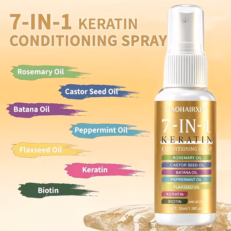 7 in 1 keratin wash free of deep and shiny hair and heat insulation protection modeling high temperature Product details 7