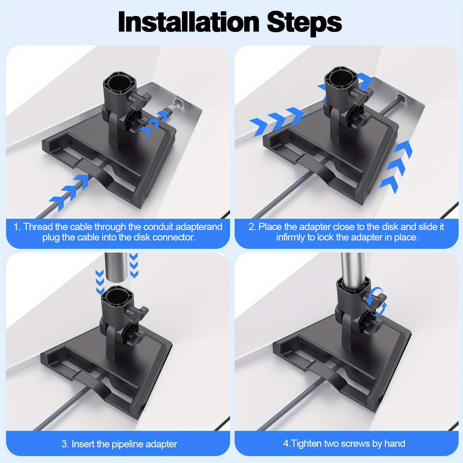 Kit de Support Mural pour Tube Starlink Gen 3, Accessoires Plaque Ronde Compatible avec Starlink Standard Gen3