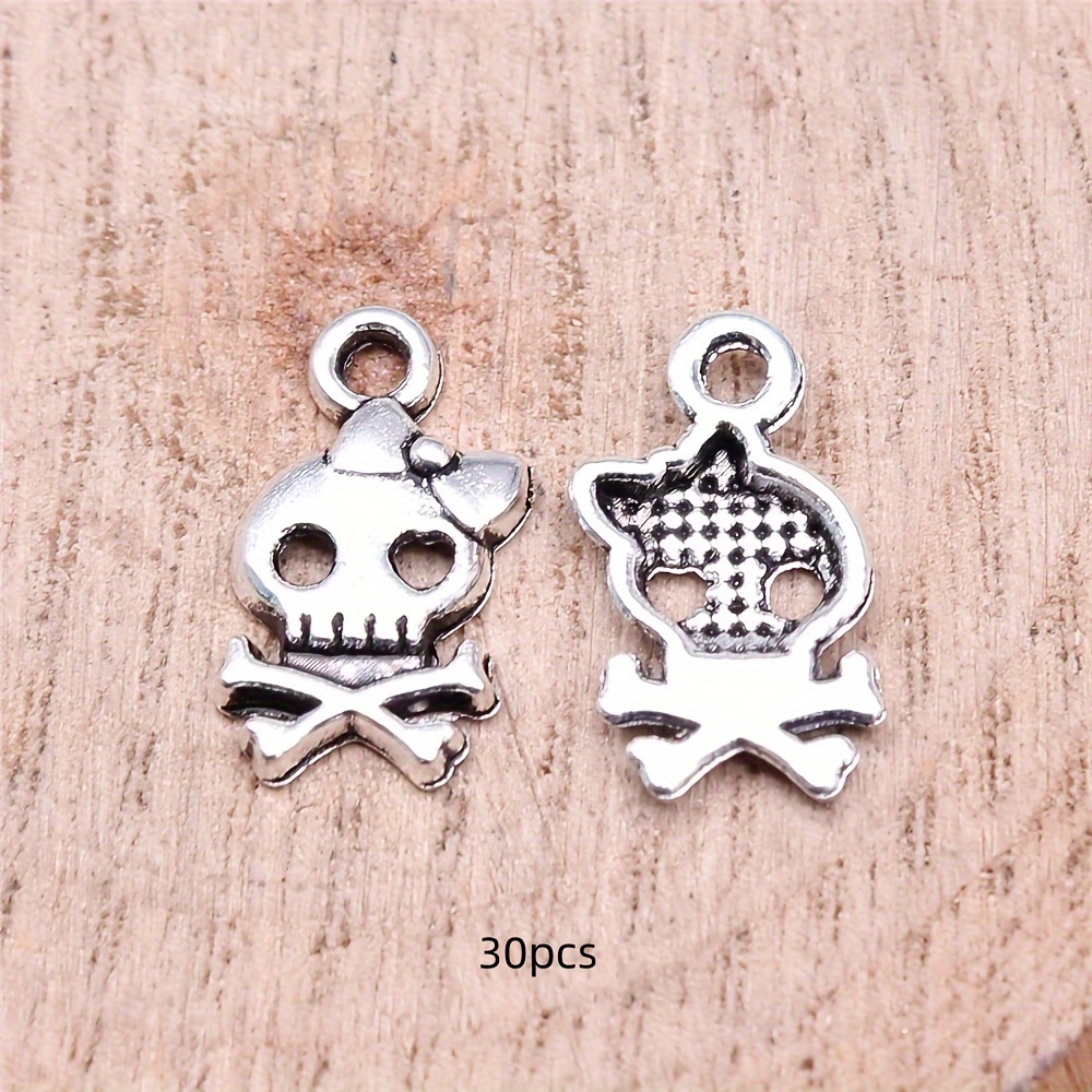 Image of 30pcs Of Bowknot Pendants, Vintage Silvery Charm Pendants, Handmade Jewelry Additions, Measuring 16x9mm