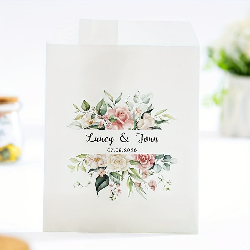 TEMU Sacchetti di Carta Personalizzati con /Sposa, Sacchetti di Carta Nuziali, Sacchetti Regalo, Sacchetti Bomboniera per Invitati di Nozze, Adatti