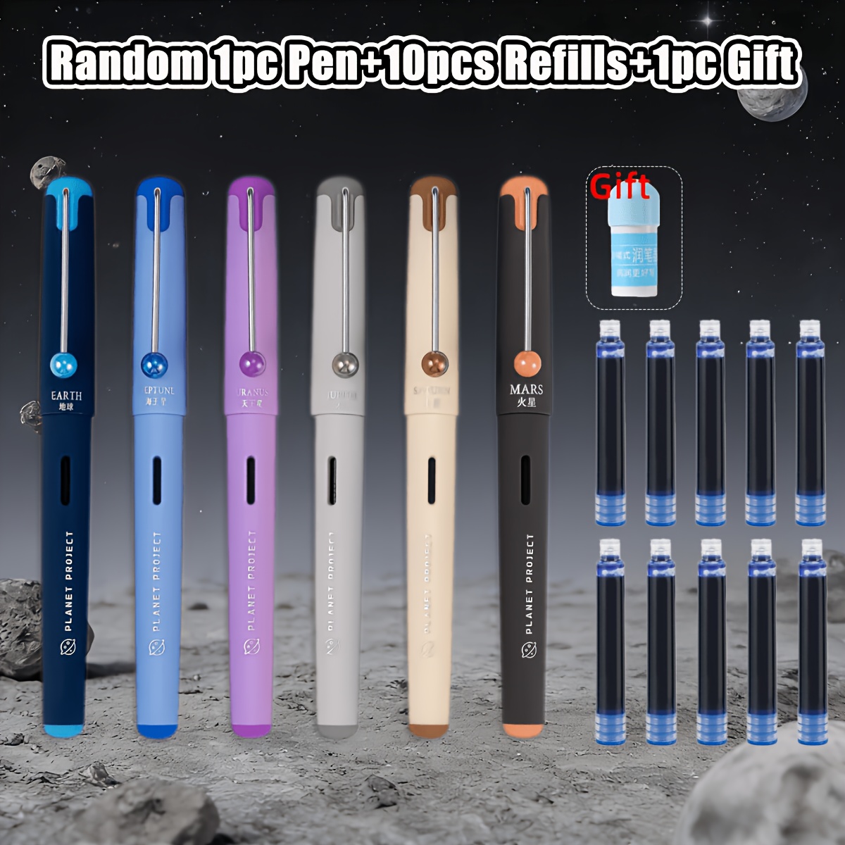 E-shop 12-teiliges Füllfederhalter-Set inklusive austauschbaren schwarzen blauen , bequemer Griff, flüssiges Schreiben, ideal zum Schreiben, Notizen