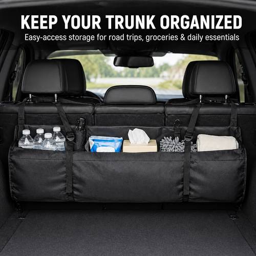 car trunk organizer large capacity detachable backseat trunk vehicle storage bag wear resistant oxford fabric portable car interior organization for suv truck mpv van