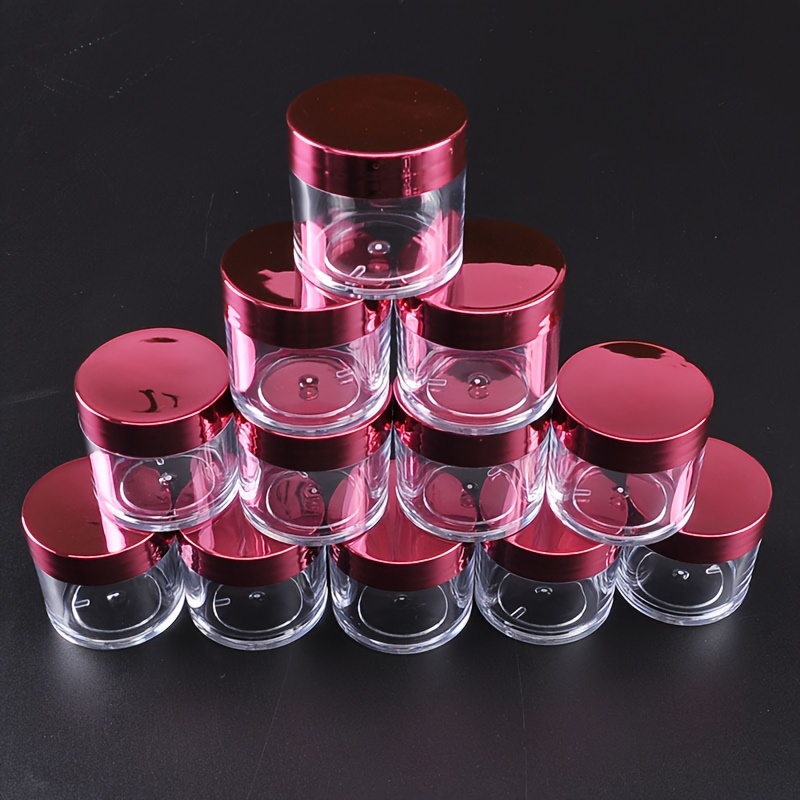 TEMU 1oz/30g Round Clear Jars With Lids For Lip Balms, Creams, Make Up, Cosmetics, Samples, Ointments And Other Beauty Products (12pcs, Rose Golden
