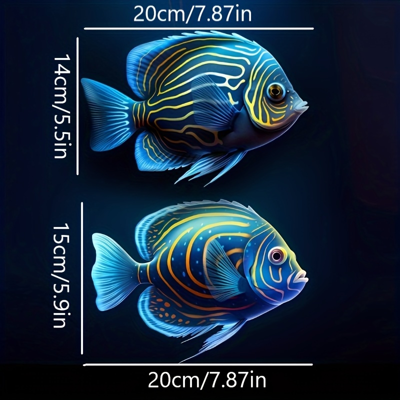 TEMU [2d Flat] 2pcs Metal Lightning Fish Wall Art Sculpture, Wall Art Wall Hanging, Lightning Fish, Outdoor Wall Art, Angelfish Decor, Metal Art,