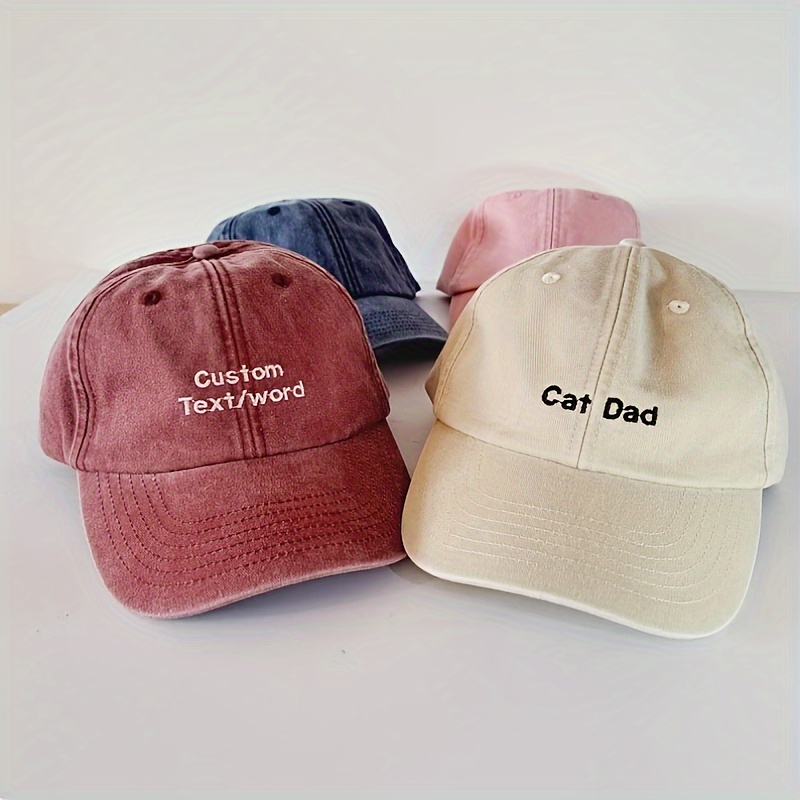 

Customization 1pc Baseball Cap Personalized Wash Retro Men's And Women's Custom Cap, Lightweight Adjustable Sports Cap, With Customizable Text Or Pictures