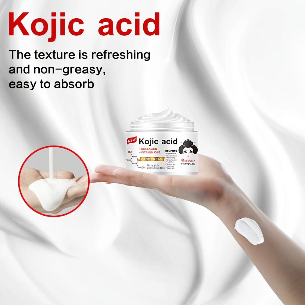 suyarun kojic acid facial skincare set cream serum dual hydration moisturizing with niacinamide vitamin c 10 plant based squalane collagen brightening firming light beige gentle non greasy formula details 3