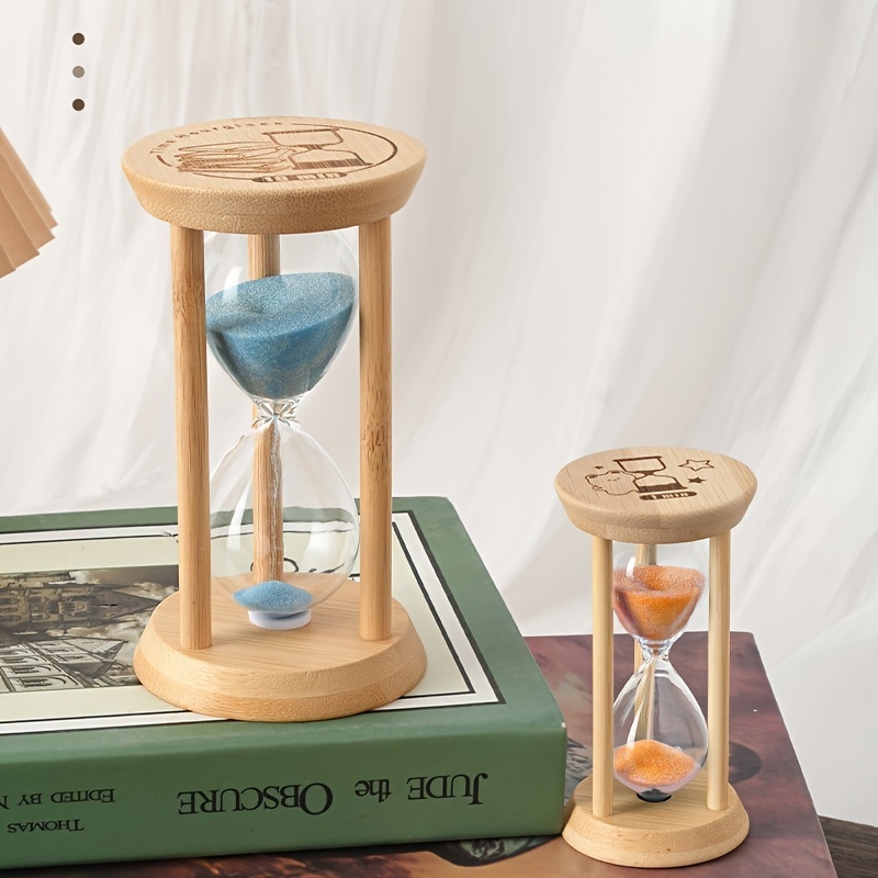 

Charming Wooden Hourglass Timer, 5-minute Sand Clock For Bedroom Decor & Pool Accessories (3.7x1.89 Inches)