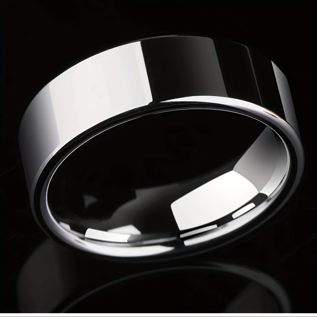 Customized Minimalist Men's Ring with Personalized Text