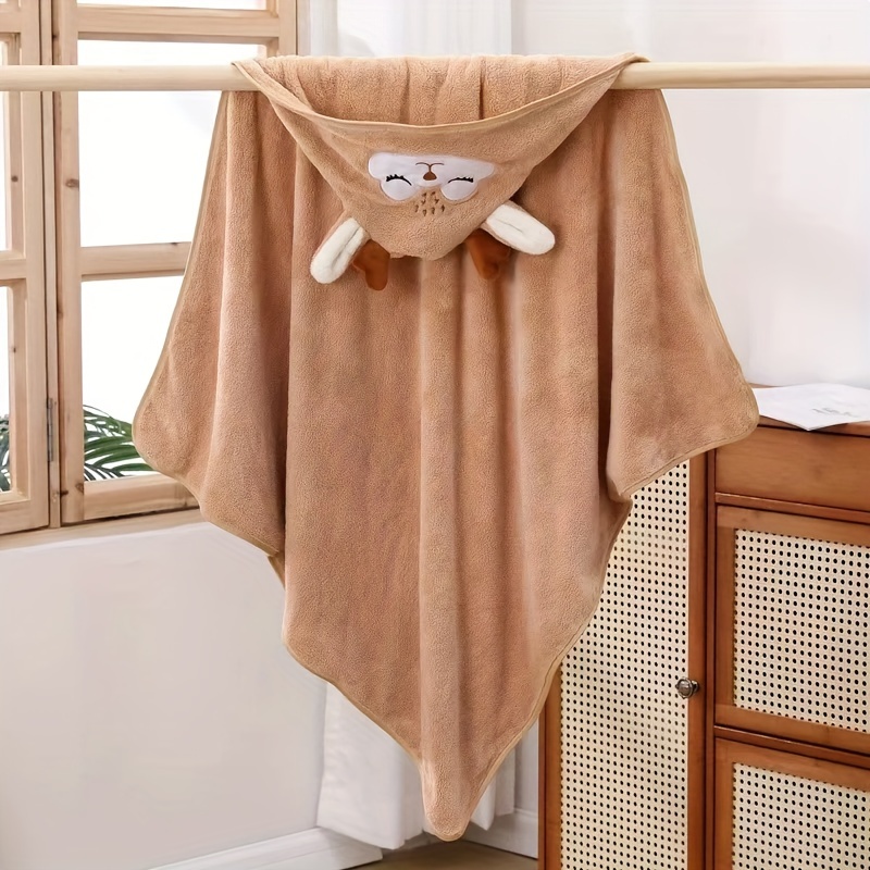 adorable elk cartoon   bathrobe soft breathable super absorbent towel wrap for   and       car rides machine washable khaki details 3