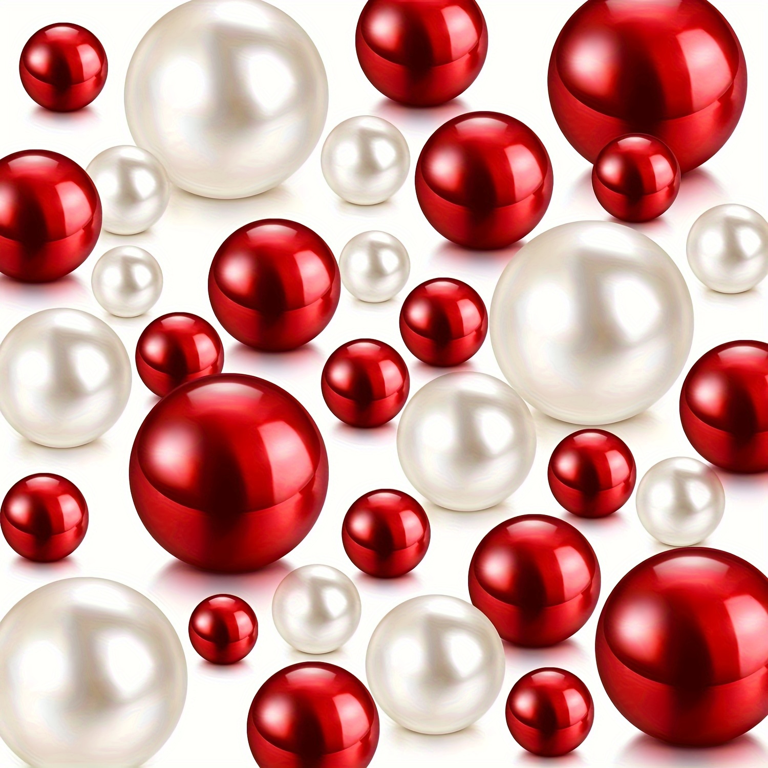 Image of 192pcs Vase Filler, No Holes Artificial Pearl For Table , Wedding, Birthday Party, Home Decoration, Halloween, Thanksgiving Day, Christmas, Valentine's Day