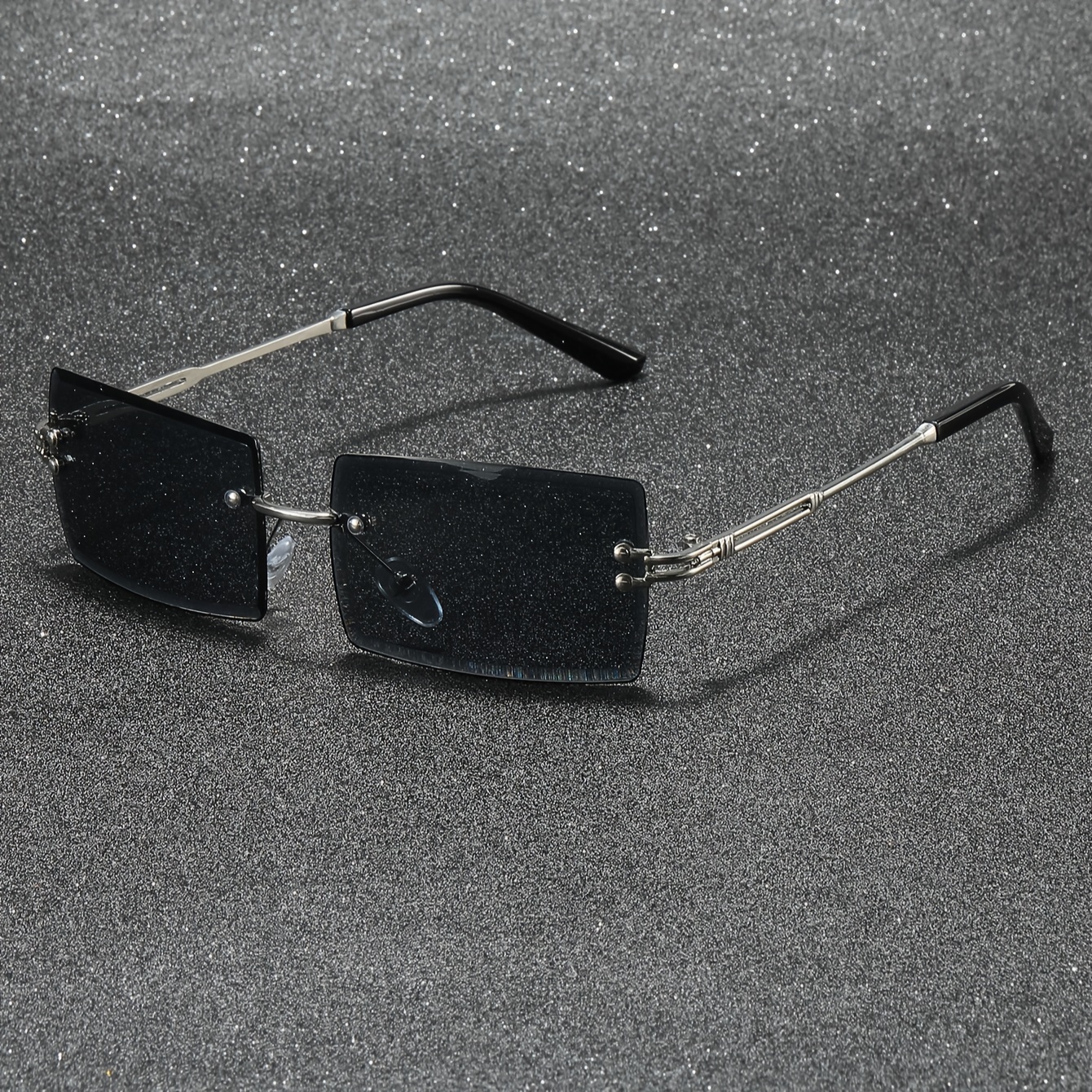 Image of 1pc Rimless Metal Fashion Sunglasses, For Vacation, Outdoor S, Travel, And Driving, Vintage Style