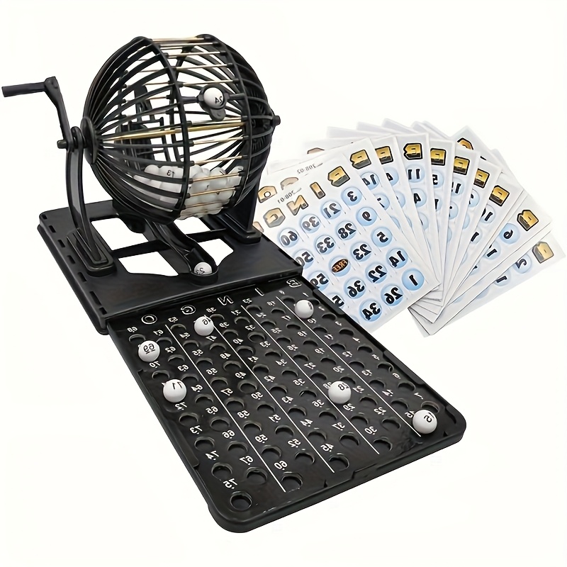 

A Set Of 101 Items (80 Balls + 20 Cards + 1 Bingo Machine), A Bingo Card Game Lottery Machine, Suitable For Parties And Raffles.