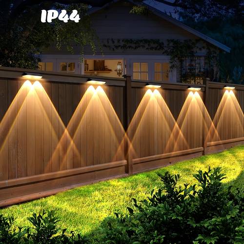 4 2pack solar fence lights 3 warm white neutral white ip44 solar commercial fence lights for commercial deck lighting for walls steps patios stairs