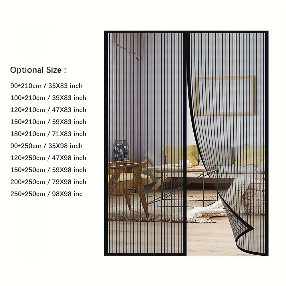 Moustiquaire Porte Magnétique Rideau De Porte Anti Mouche Bande Adhesive Pour Enfants Et Animaux De Compagnie Porte De Balcon 90 X 210 Cm 94944337