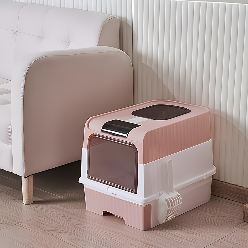 

Extra-large Litter Box With Easy-clean Drawer And - Spacious, Polypropylene Rectangular Kitty Toilet