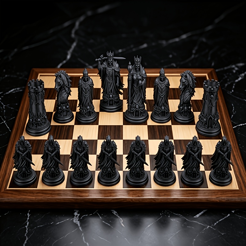 Image of 16pcs 3d Gothic Fantasy Strategy Chess Pieces Tabletop Games Collectibles Intricately Gothic Fantasy Character Pieces