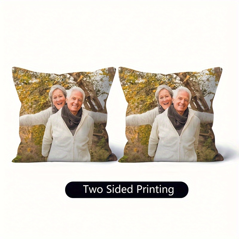 TEMU 1 taie d'oreiller personnalisée DIY avec photo - Peluche douce, impression pour la décoration intérieure | Parfait pour la Saint-Valentin, Noël,
