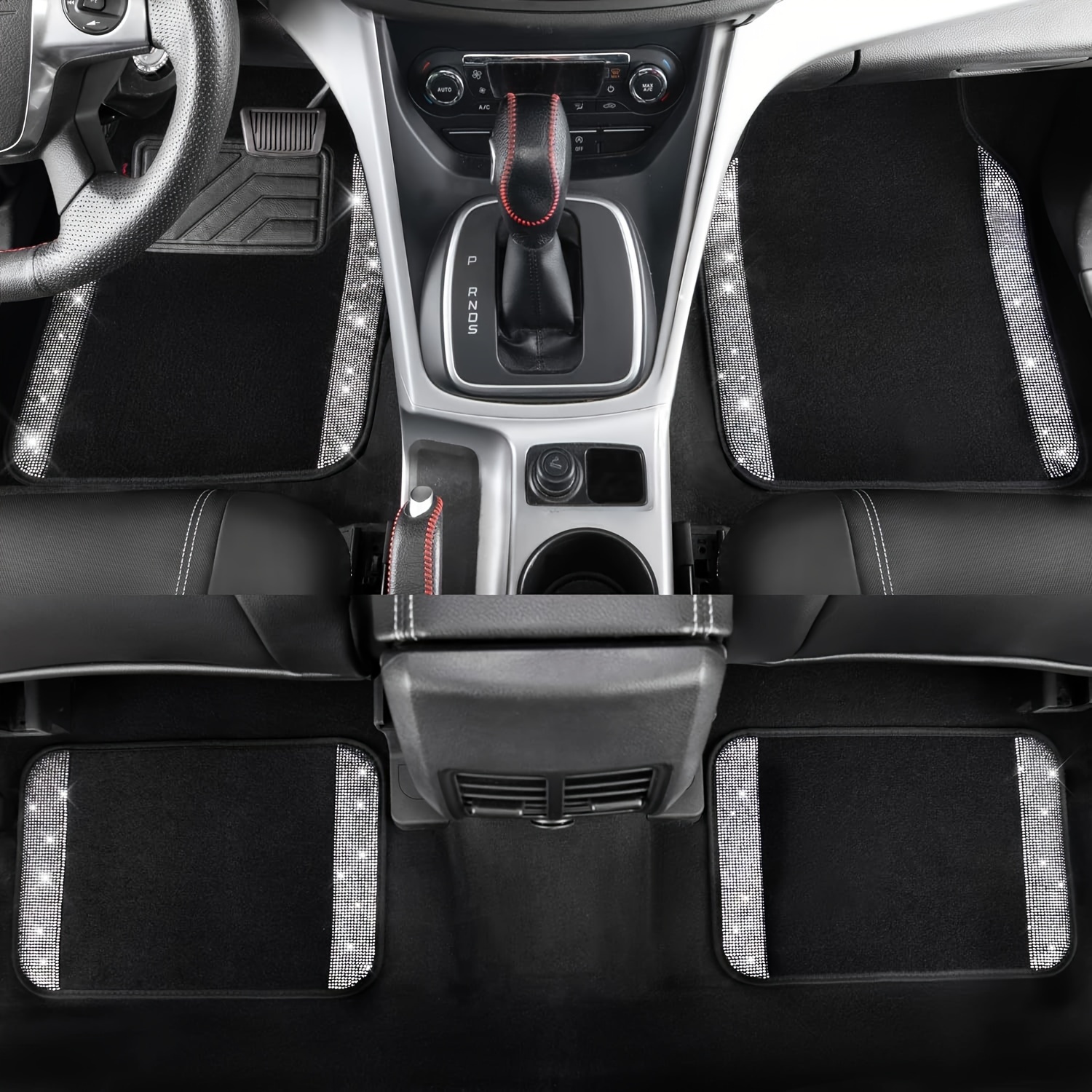 Tappetini per auto con diamanti Set di tappeti antiscivolo con glter Bling Copripiedi per auto Tappetini per auto rosa tapis de sol voure Tappetini per auto per ragazze e donne