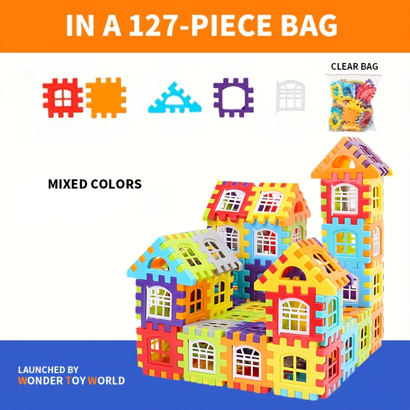 127pcs Interlocking Building Blocks Puzzle For + Years - Educational Construction Toy House Set - Bricks For Brain Development - Fun Assembly Toys For Boys And Girls