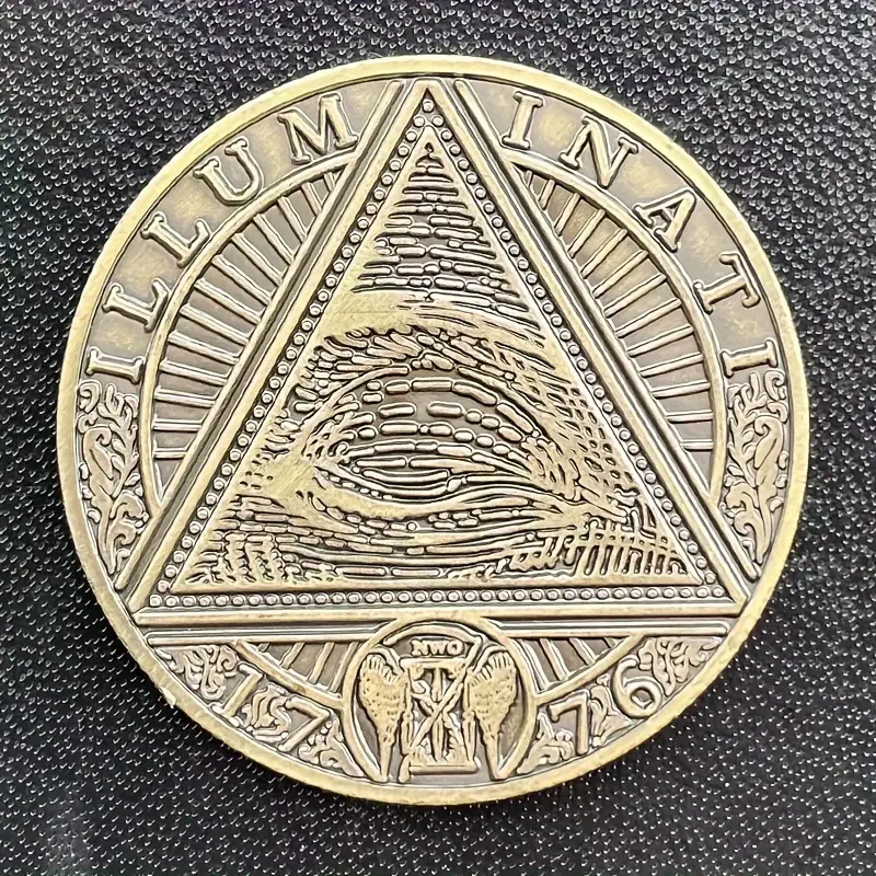 винтажная памятная монета масонских иллюминатов - религиозная тема, , круглая коллекционная для домашнего декора подробные сведения 1