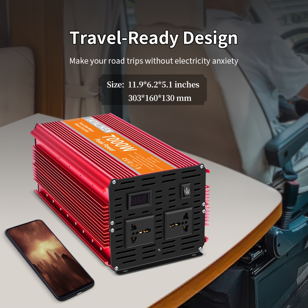 7000    inverter with usb charger multifunctional 12v   to ac 220v power converter for rv travel details 0