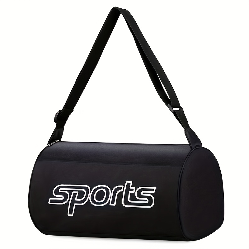 TEMU Large Capacity Sports Duffel Bag - Black & Gray, Multi-use Travel & Gym Bag With Adjustable Strap, Zippered Closure, Hand Washable, Travel Gear | Adjustable Strap Bag | Durable Fabric, Gear