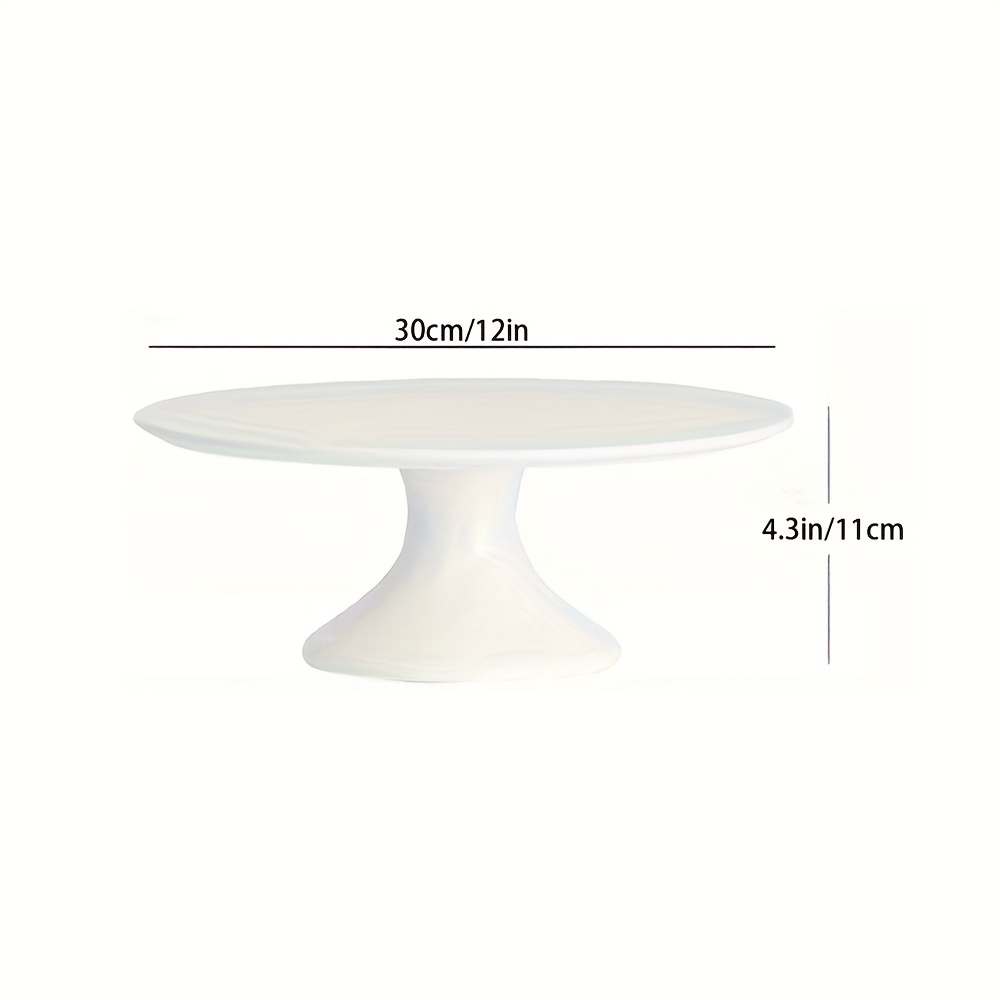 Image of 1pc Porcelain Cake Stand (8/10/12 Inch), Cake Plate, Dessert Stand, Cake Stand For Party, Home Decorating Stand, White