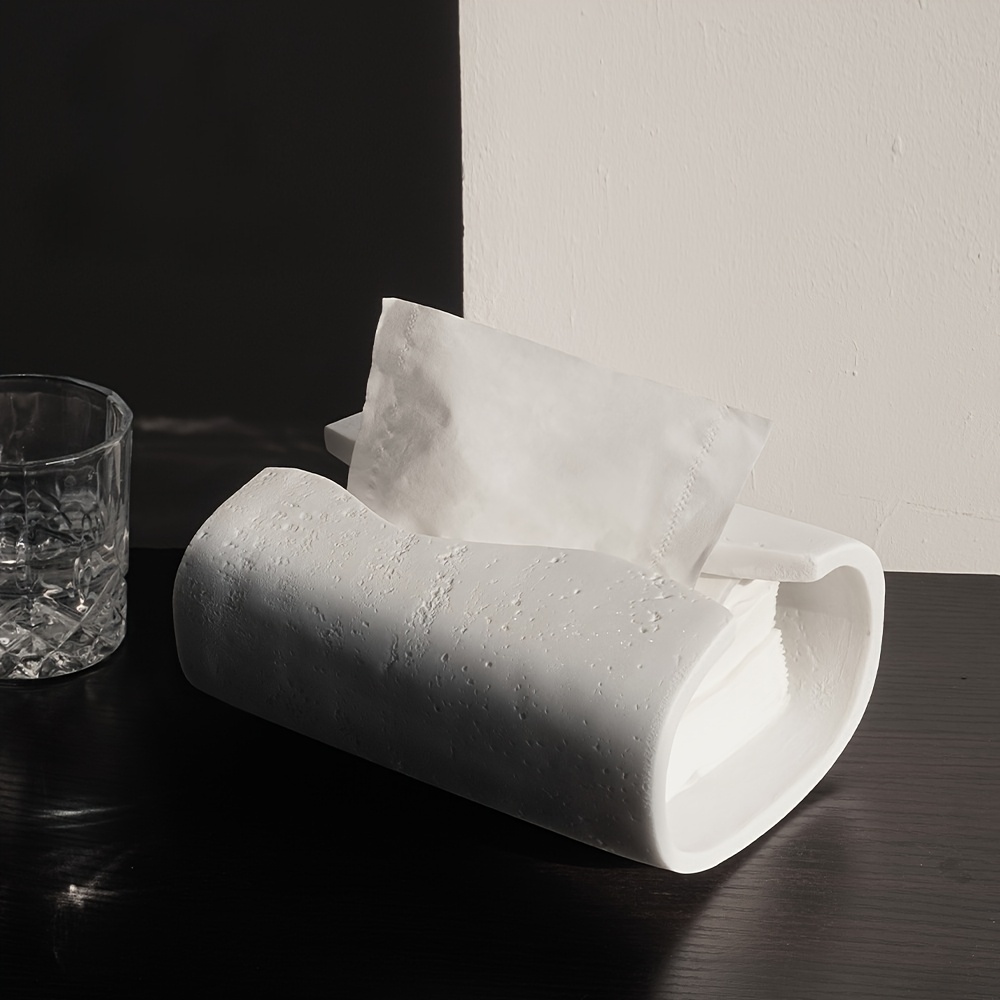 sleek   tissue box holder modern resin rectangular design   options   home or office decor Product details 0