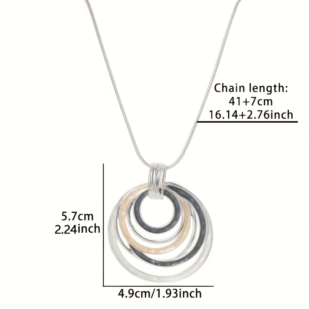 Vintage Boho Zinc Alloy Enamel Pendant Necklace
