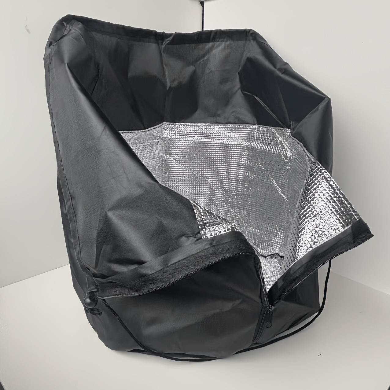 Image of Plant Pot Protection Cover Thermal Insulation Bag Zipper Oxford Black