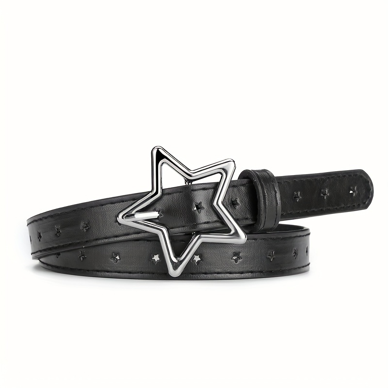 2pcs Women's Star Buckle Belts, Adjustable Casual Wear