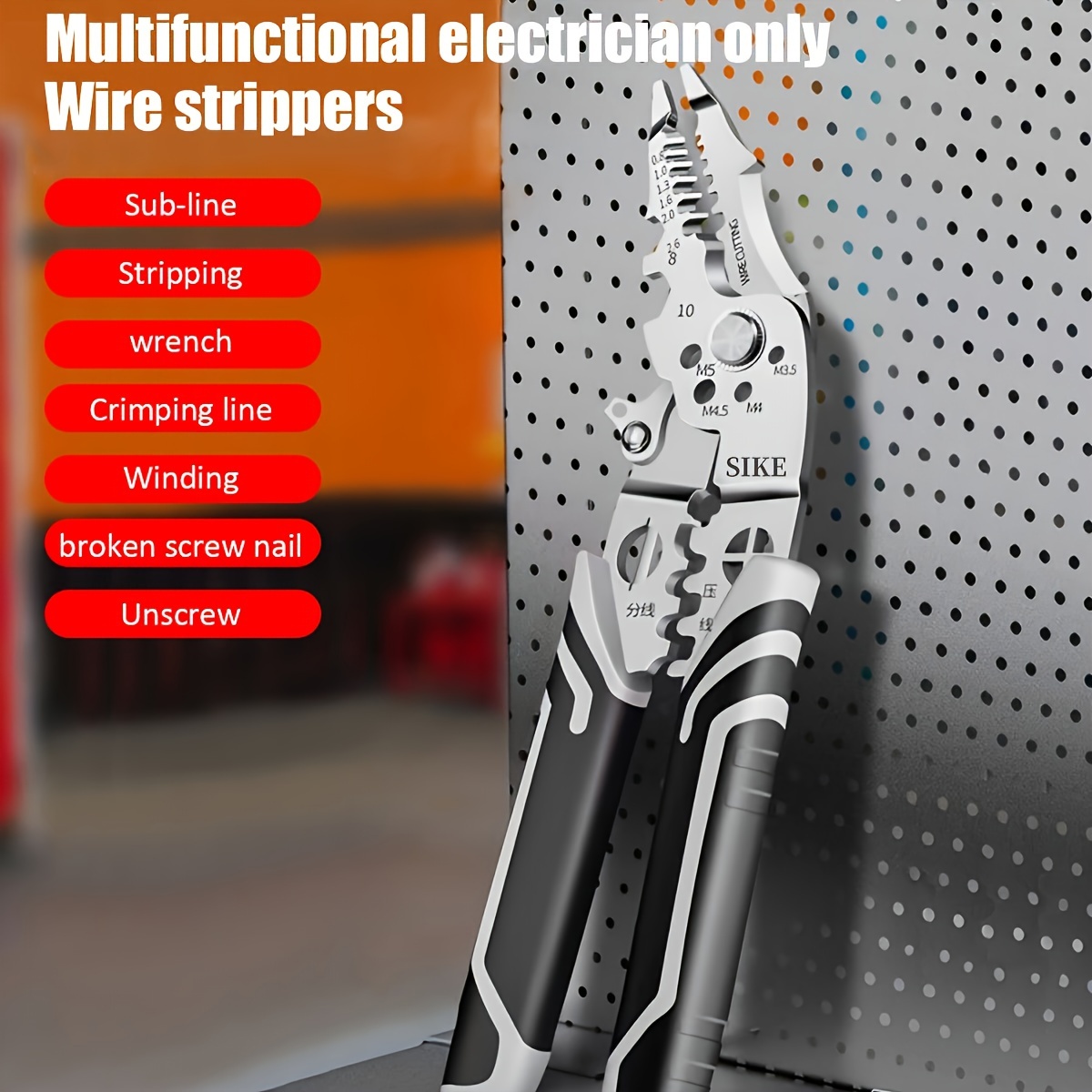 

Multi-function Electrician's Wire Stripper - Versatile Tool For Stripping, Cutting, Crimping & More - Ideal For Electrical Work, Auto Repairs & Home Maintenance