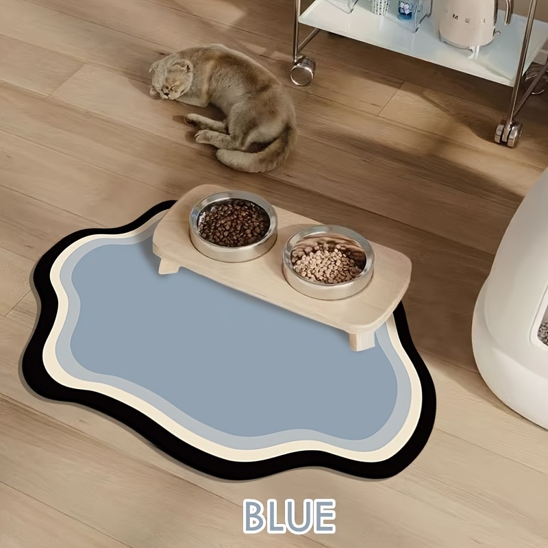 E-shop Rutschfeste Katzenfuttermatte mit Diatomeenmudder und Gummi, leicht zu reinigende Futtermatte für Haustiere mit starkem Halt für Katzen