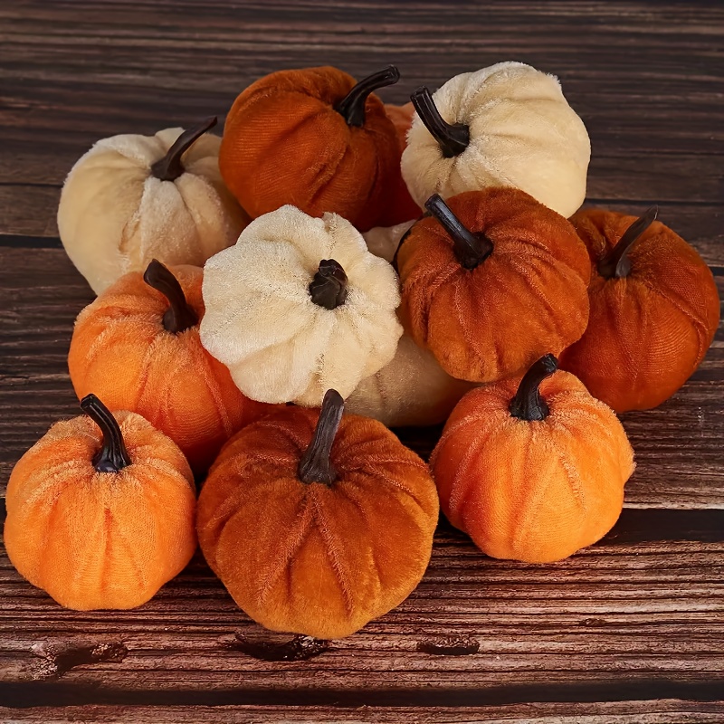 

[ ] 8pcs Pumpkins For Halloween & Decor - 2.17" , No Battery Needed, Featherless Party Supplies