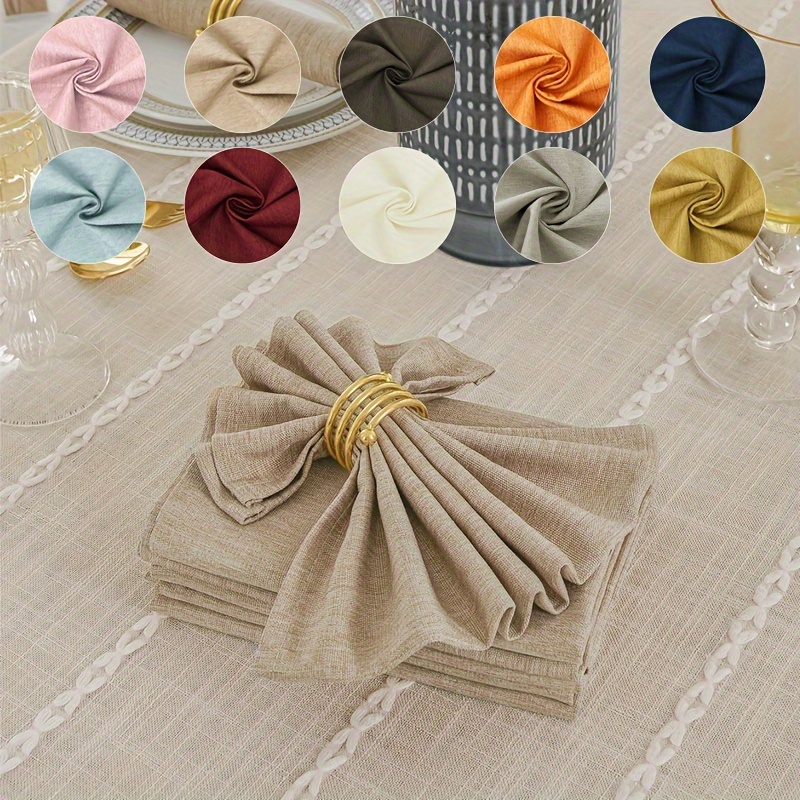 

6pcs Soft Polyester Napkins For Weddings, Birthdays, And Parties - Solid Color Dinner Napkins For A Luxurious Dining Experience