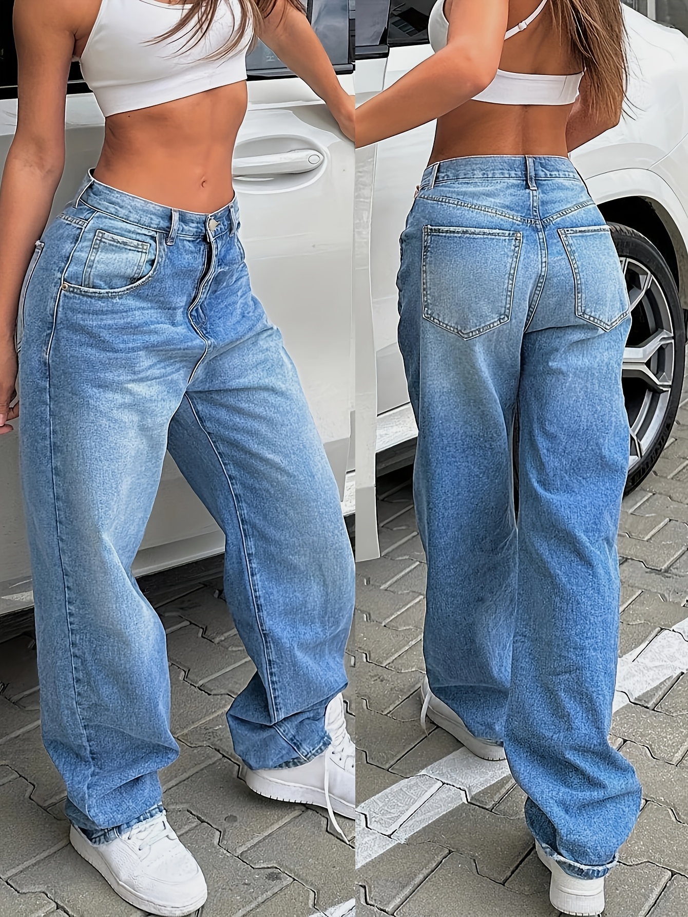 order loose denim pants used black M