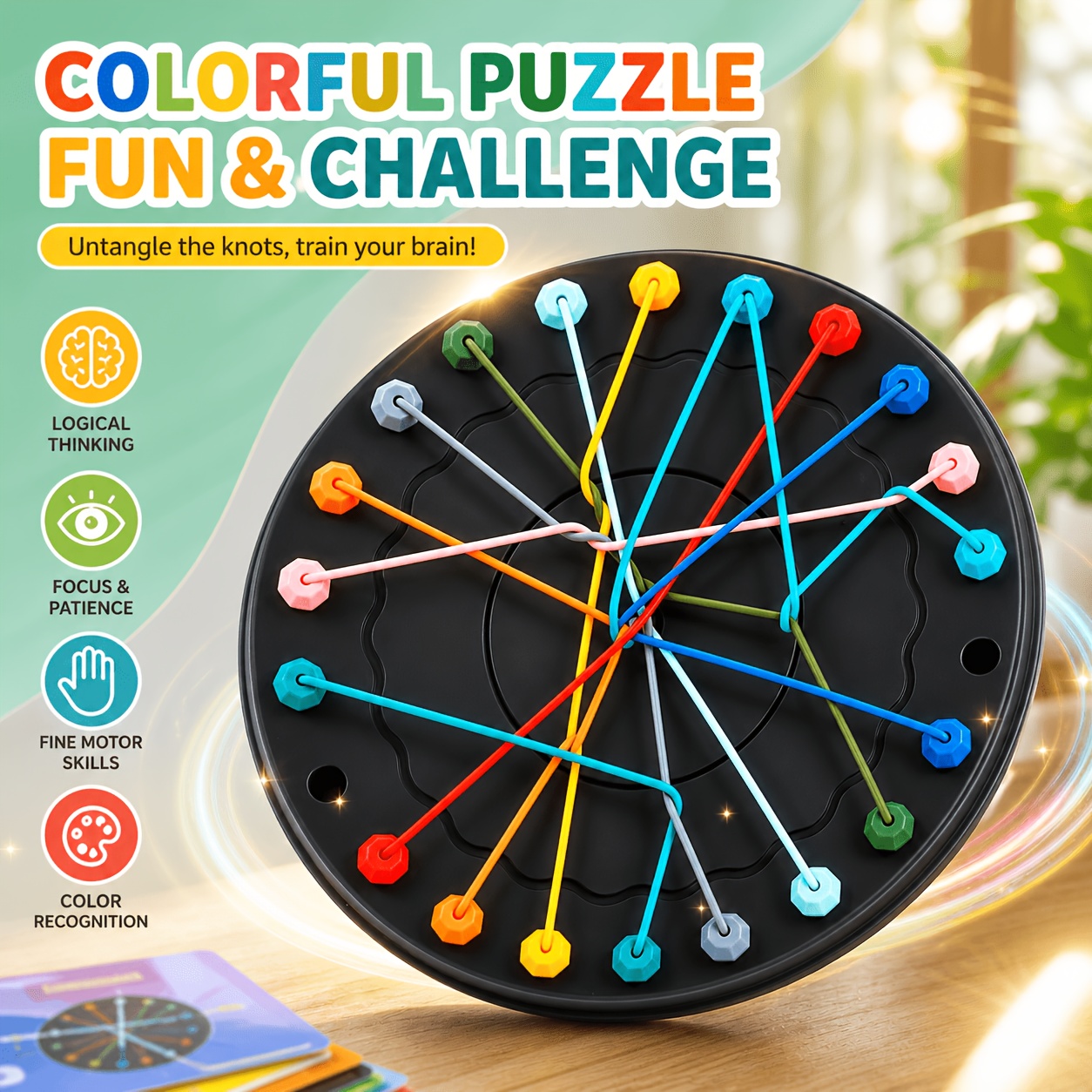  -seil-locken-challenge, logisches denken seil-locken wettbewerbs-challenge-brettspiel spielzeug, speziell für kinder entwickelt, hilft der konzentration