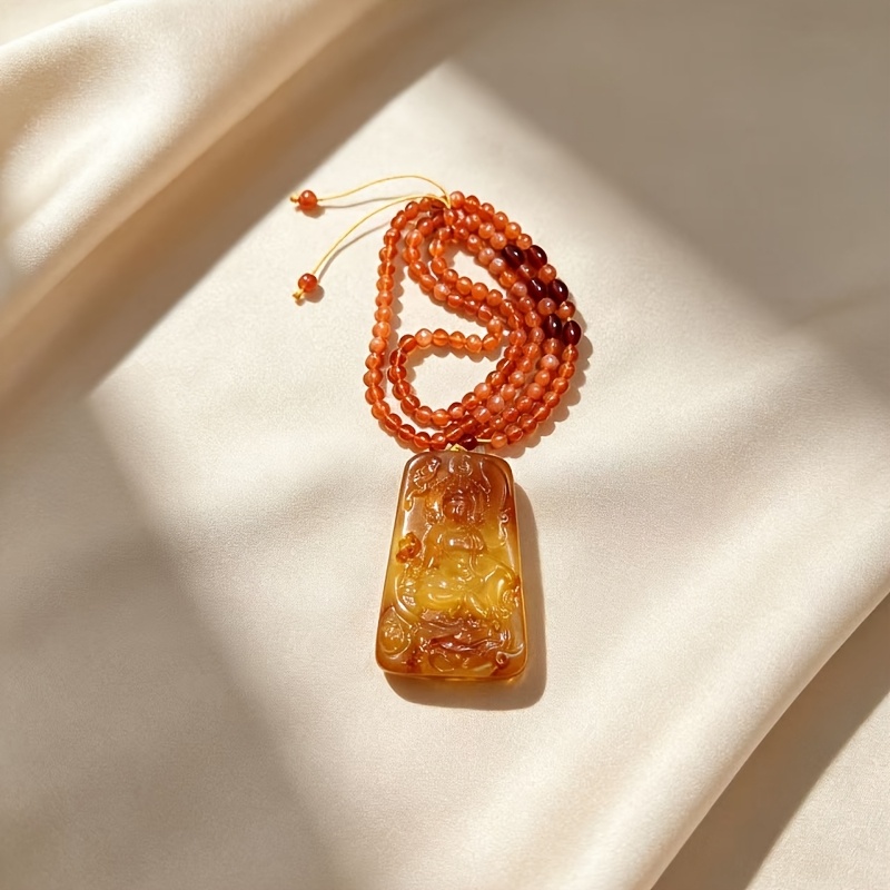 Bohemian Pyro-Colored Resin Guanyin Pendant